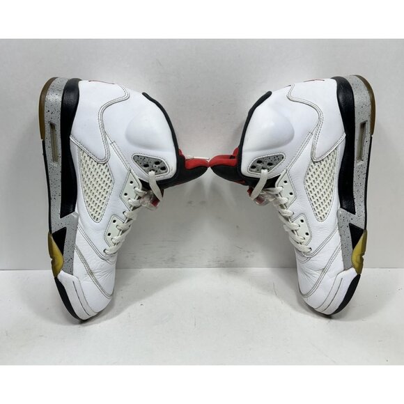 Nike Air Jordan 5 Retro White Cement 136027-104 Men’s Size 10 Leather‎ Shoes